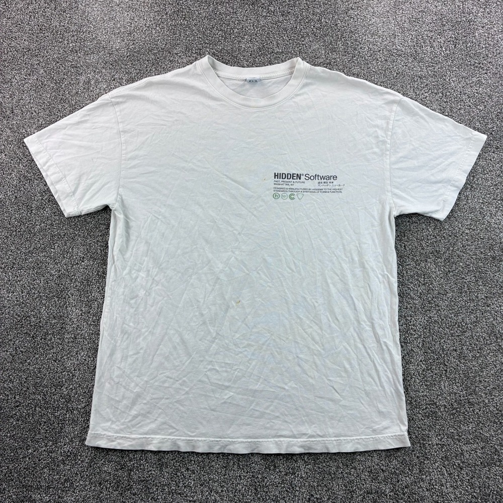 Hidden NY Hidden Software Shirt Mens Large White Cotton Snake Graphic Tee
